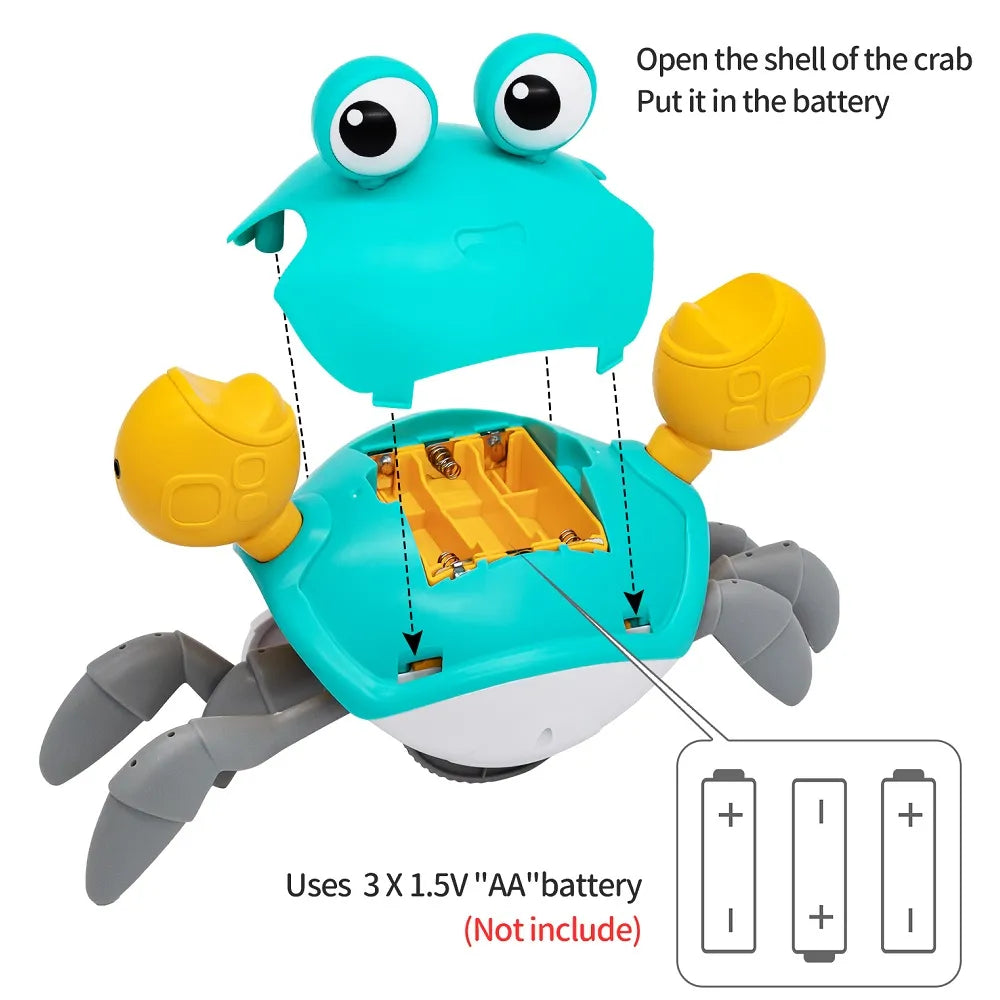 Interactive Crab Toy for Baby Crawling Crab Techno Escape Electronic