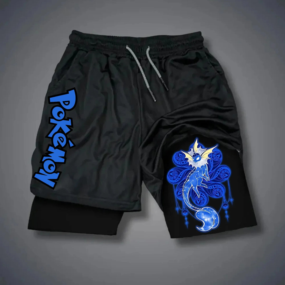 Men's Anime Shorts | Pokemon Graphic | Fake Two Piece | Gym Street