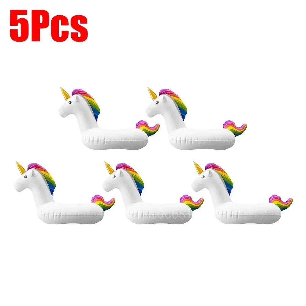 1-5Pcs Floating Cup Inflatable Flamingo Drinks Cup Holder Pool Float Bar Coasters Floatation Devices Pink Toy Drink Holder - ToylandEU
