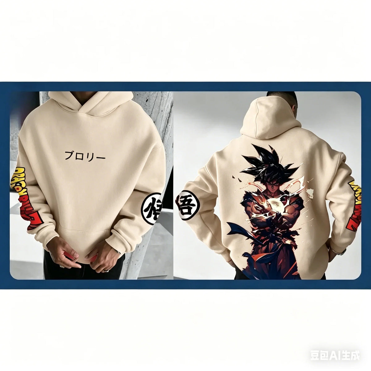 Men's Hoodie | Goku Graphic Print | Loose Fit Design | Red Streetwear Style