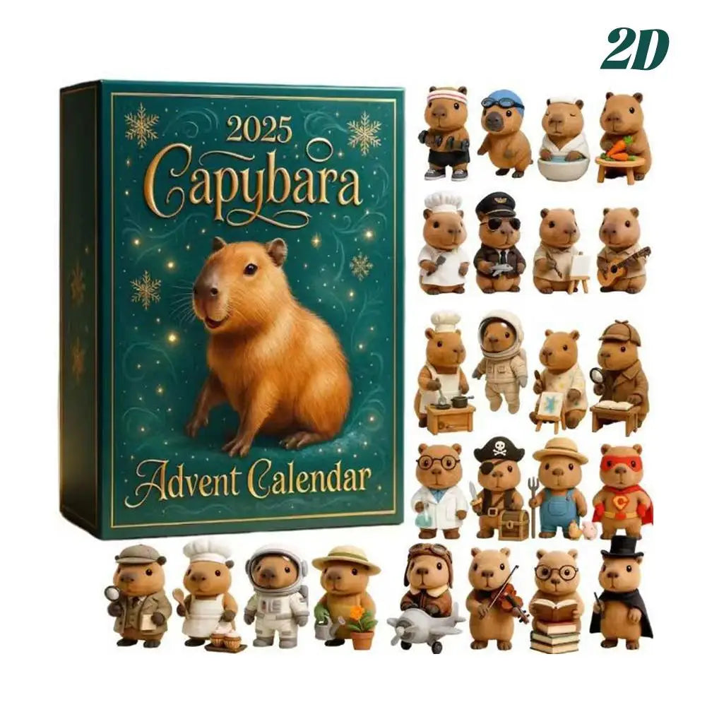 Advent Calendar | Capybara Pendants | 24 Day 2D Acrylic Hanging Ornaments | Christmas Tree Decor Gift