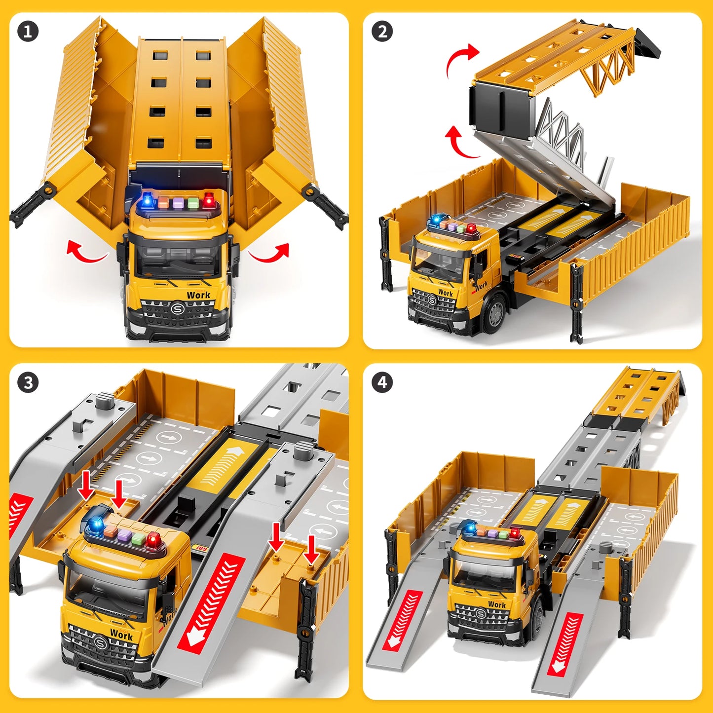 Construction Truck Race Track Set With Tower Crane