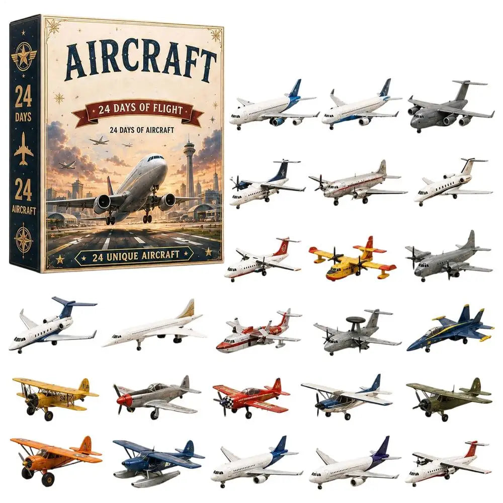 Advent Calendar | 2D Acrylic Airplane And Helicopter Ornaments | Mini Collectible Models | Aviation Fan Gift