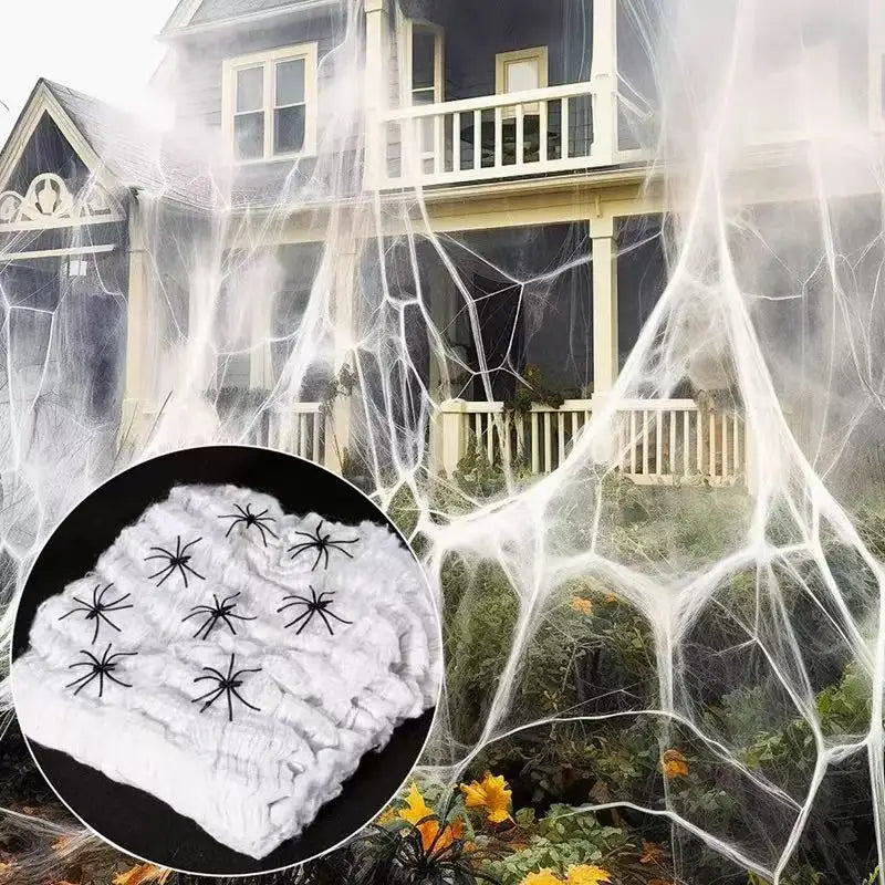 Halloween Spider Web | Stretchy Polyester | Horror Gothic Home Decor