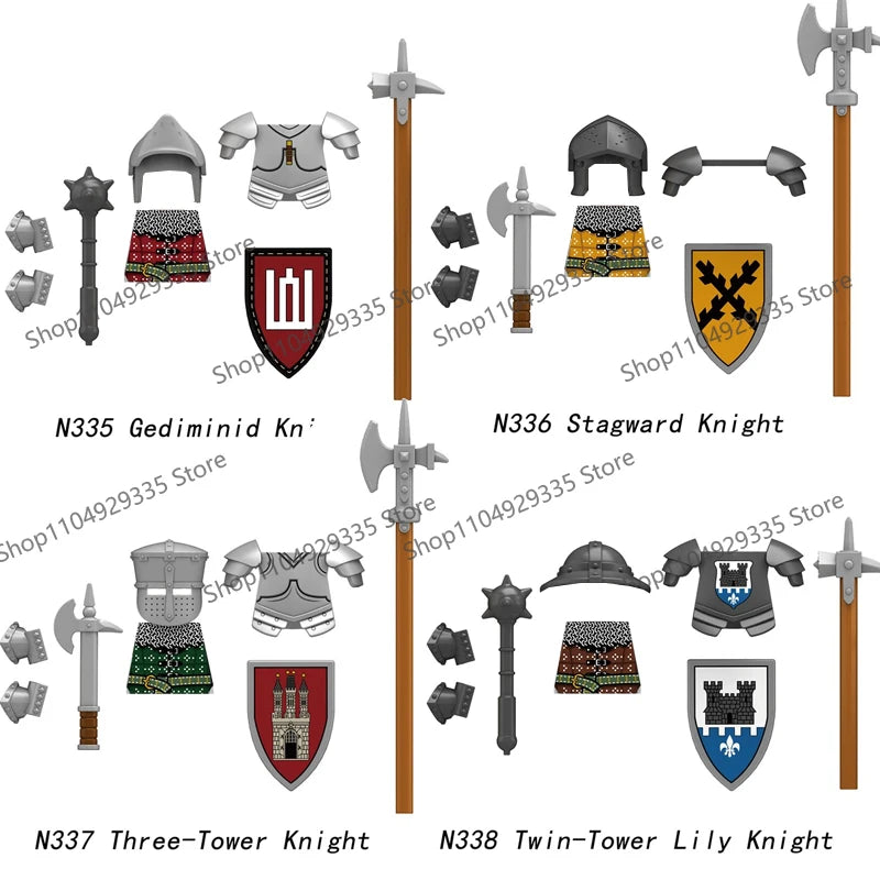 Micro Blocks | Medieval Knight Figures | Plastic Model Kit | Ages 14 Plus
