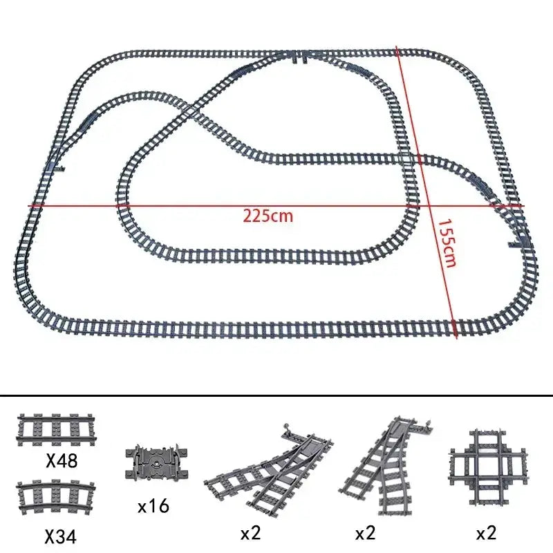 Lego Compatible Flexible Train Tracks Building Set For Kids - ToylandEU