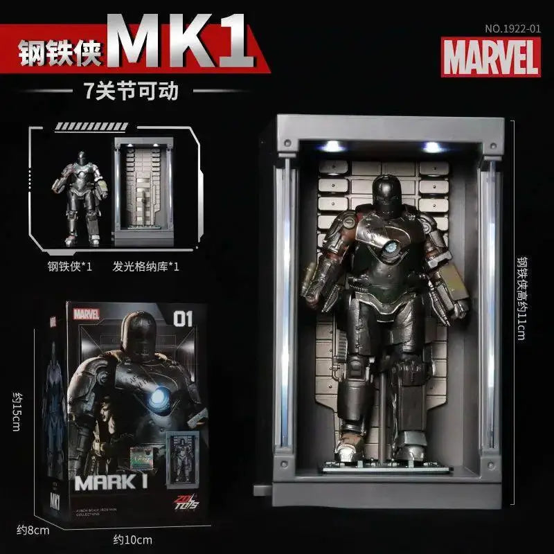 Original Gnaku4 inches ZD Toys Iron Man Action Figure MK1 MK2 MK3 MK4 MK5 MK6 MK7 Tony Stark Anime Doll Model Kids Birthday Gift - ToylandEU