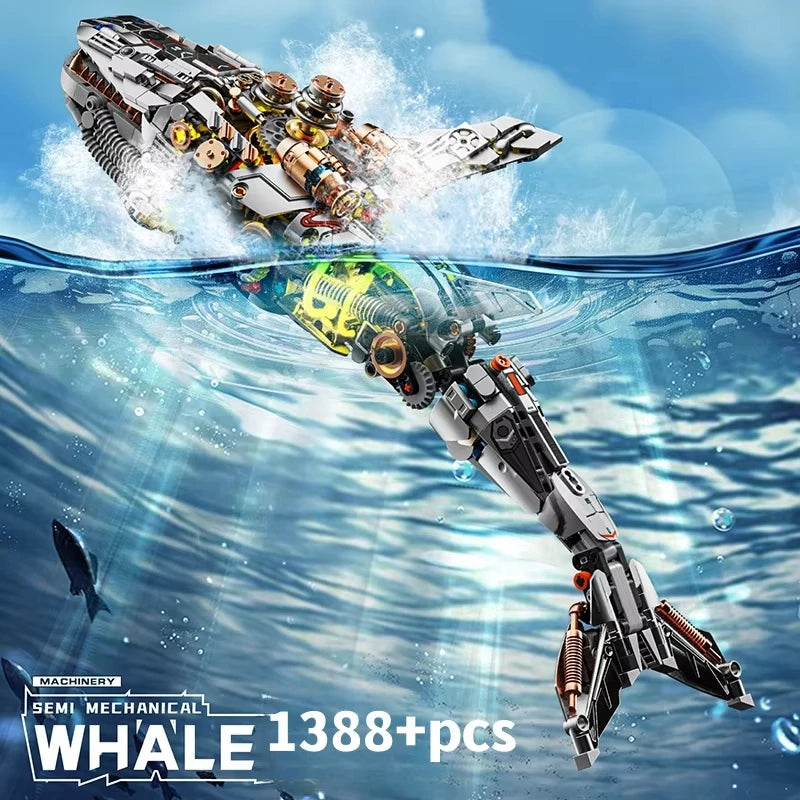 Building Block Set | 1388 Piece Whale Model | Lego Compatible | Sea Life