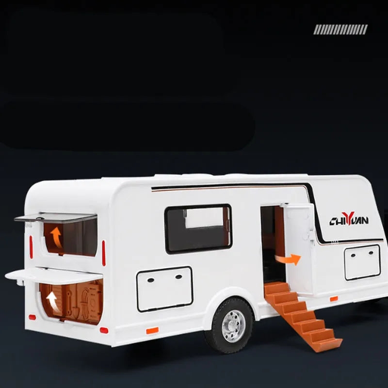 1:32 Scale Diecast Alloy Model of a Recreational Truck Car Trailer - ToylandEU