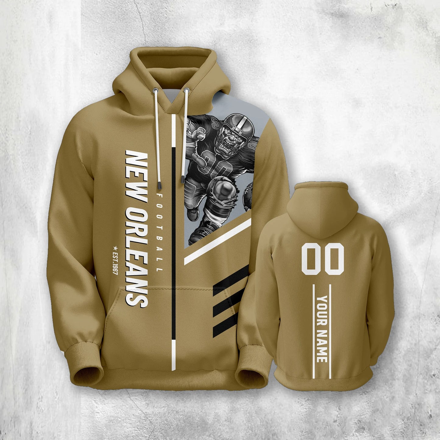 Personalized New Orleans Football Hoodie - 3D City Mascot Sweatshirt for Men, Women, and Youth Gifts