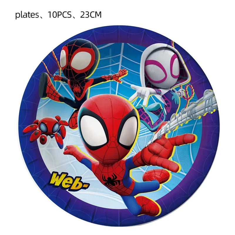 Party Decor Kit | Spidey Theme | Birthday | Plates Cups Tablecloth Banner
