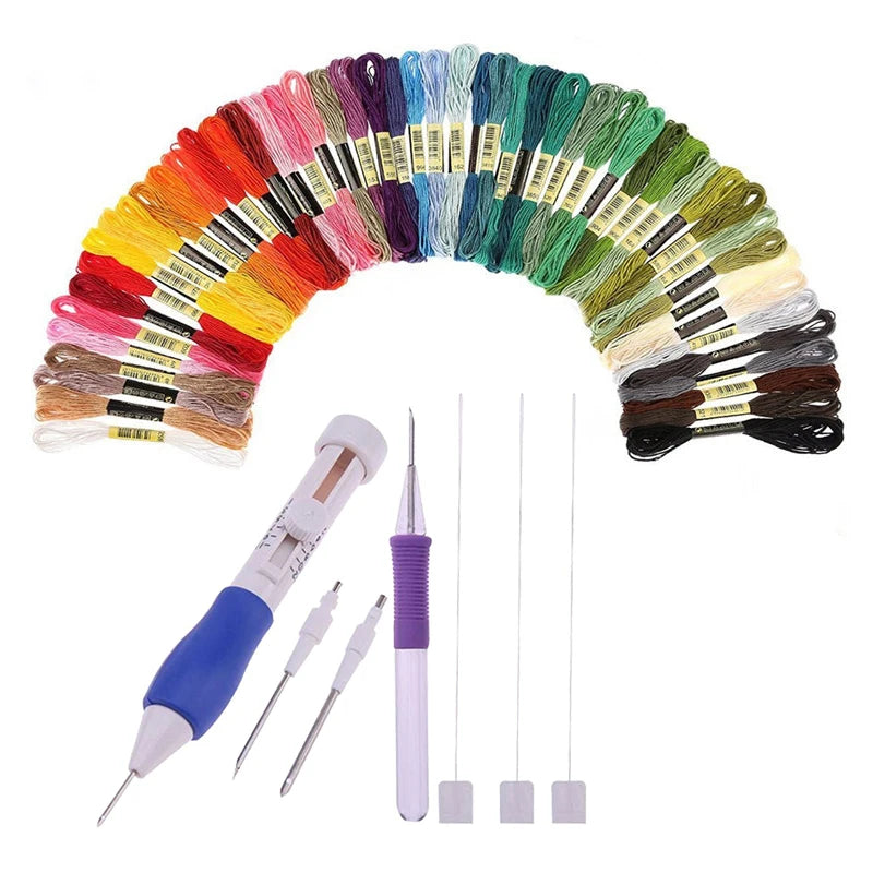 Embroidery Magic Pen DIY Kit - Punch Needle Stitching Tools for Sewing and Weaving Accessories