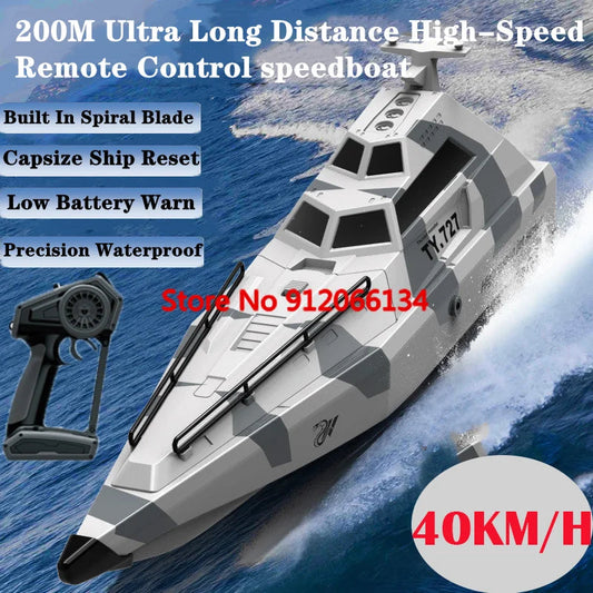 40KM/H Smart Alarm High Speed Remote Control Boat 2.4G 200M - ToylandEU