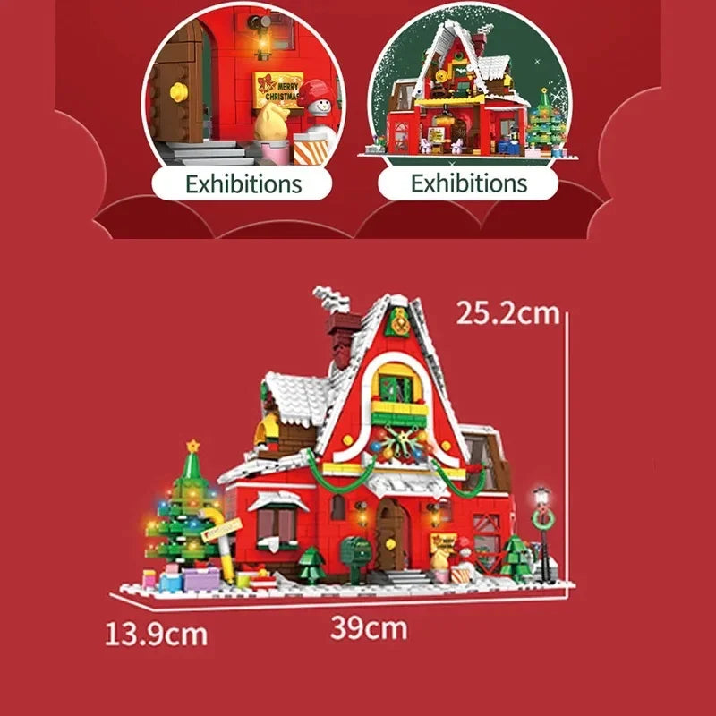 Lego Compatible Winter Village Christmas House Building Blocks