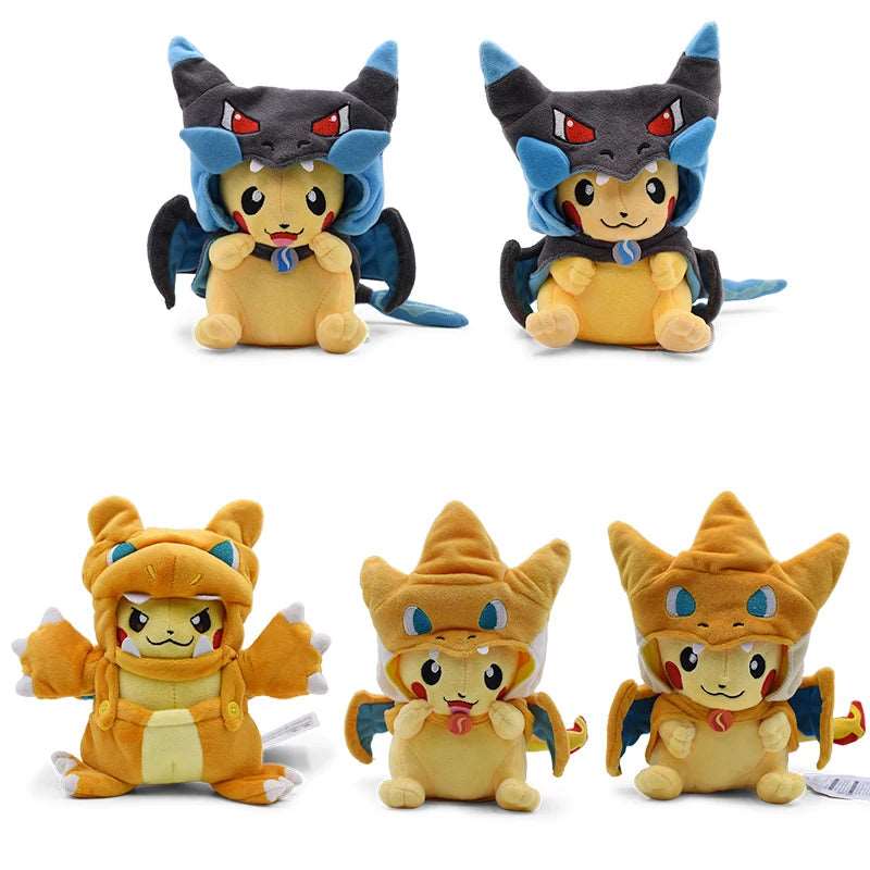 15 Assorted Pokemon Cosplay Plush Toys Pikachu Cos Eevee Charizard - ToylandEU