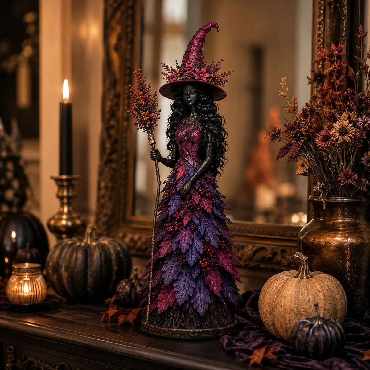 Witch Figurine | 15 Cm Resin | Halloween Decor | Dark Fantasy Ornament