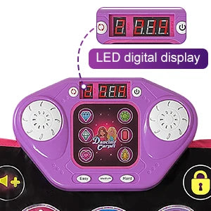 Bluetooth Dance Mat for Kids - 27 Levels, 6 LED Keys, Interactive Music Game Toy for Ages 3-8