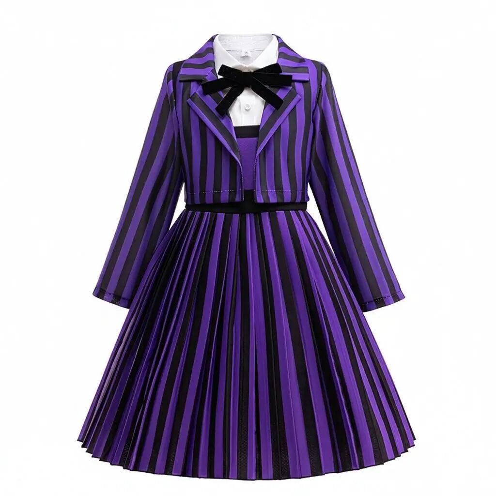 Girls Gothic Dress | Mid-Calf Draped | Toylandeu™