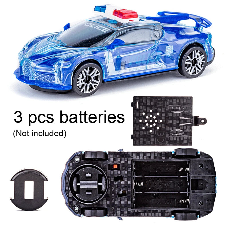 Flashing LED Light Police Car Toy for Kids | Educational Racing Vehicle with Music - ToylandEU