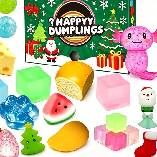 Advent Calendar | 2026 Dumpling Squishy | Slow Rising Stress Relief Sensory Fidget | Countdown Party Favors