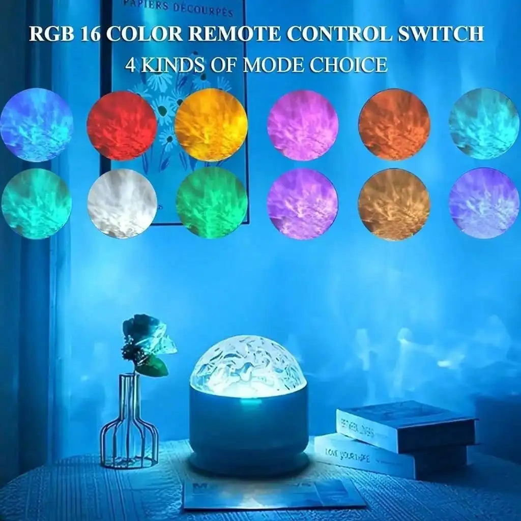 Ocean Wave Projector | 16 LED Colors | Remote Control | Bedroom Decor