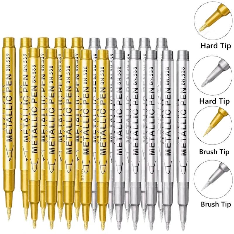 Metallic Paint Pens | Brush Tip Nib | Toylandeu™