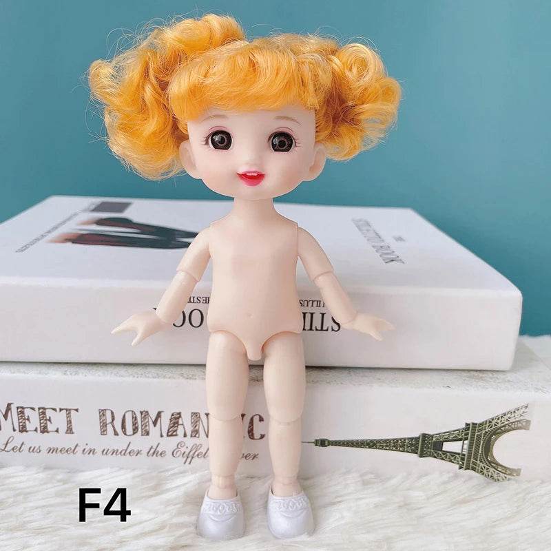 16 Cm Bjd Doll Body 1/8 With Head Shoes 13 Joints DIY Toy - ToylandEU