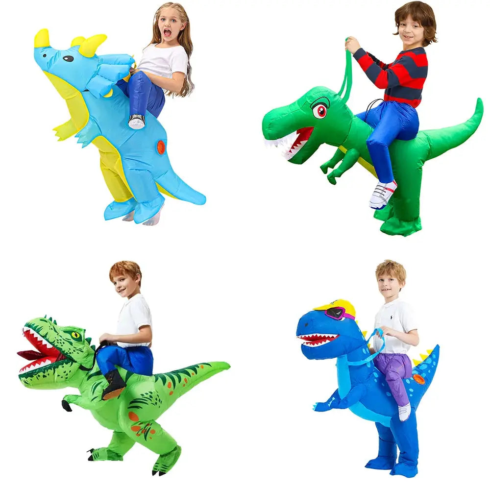 HOT Anime Kids Child Dinosaur Inflatable Costume Triceratops Party Mascot Halloween Christmas Cosplay Costumes Dress Suits for B - ToylandEU