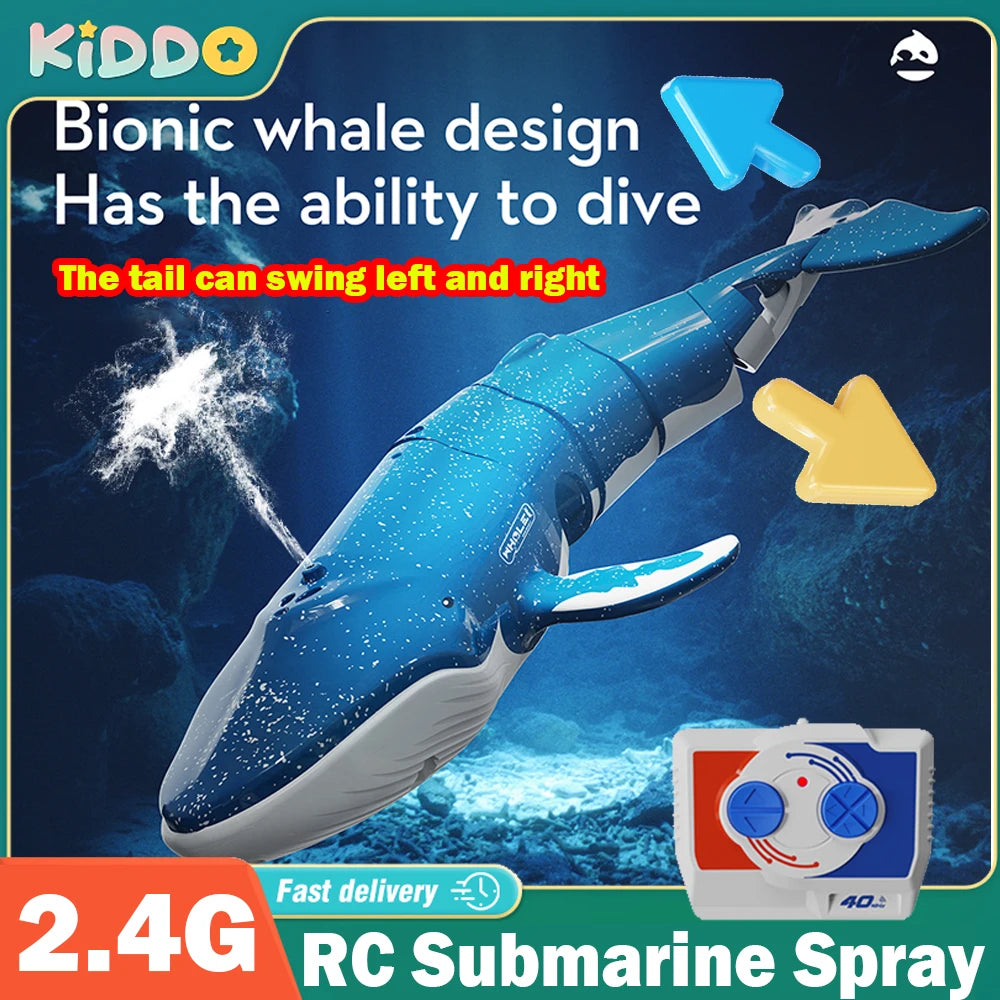 Whale Spray Speed RC Submarine Underwater Diving Remote Control Boat