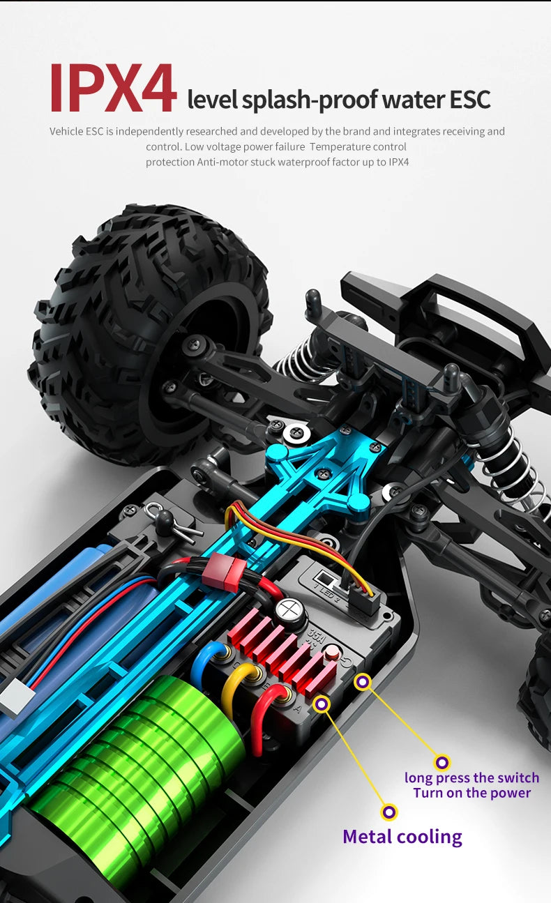 RC SG116 MAX 1:16 High-Speed 4WD RC Drift Racing Monster Truck - 70KM/H Off-Road Remote Control Car for Kids