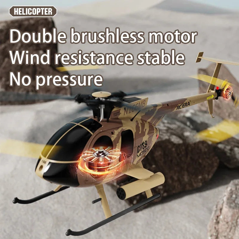 RC RC 1:28 C189 Brushless Dual-Motor Remote Helicopter with 6-Axis Gyro and One-Click Takeoff/Landing