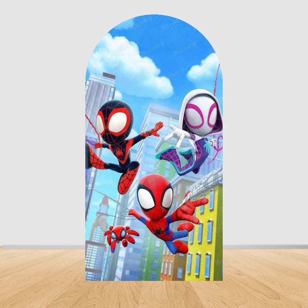 Arch Backdrop | Spider-Man Theme | Polyester | Customized