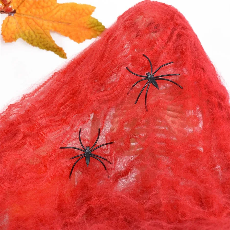 Stretchy Spider Web | Artificial Cobweb | Indoor Outdoor Use | Haunted House