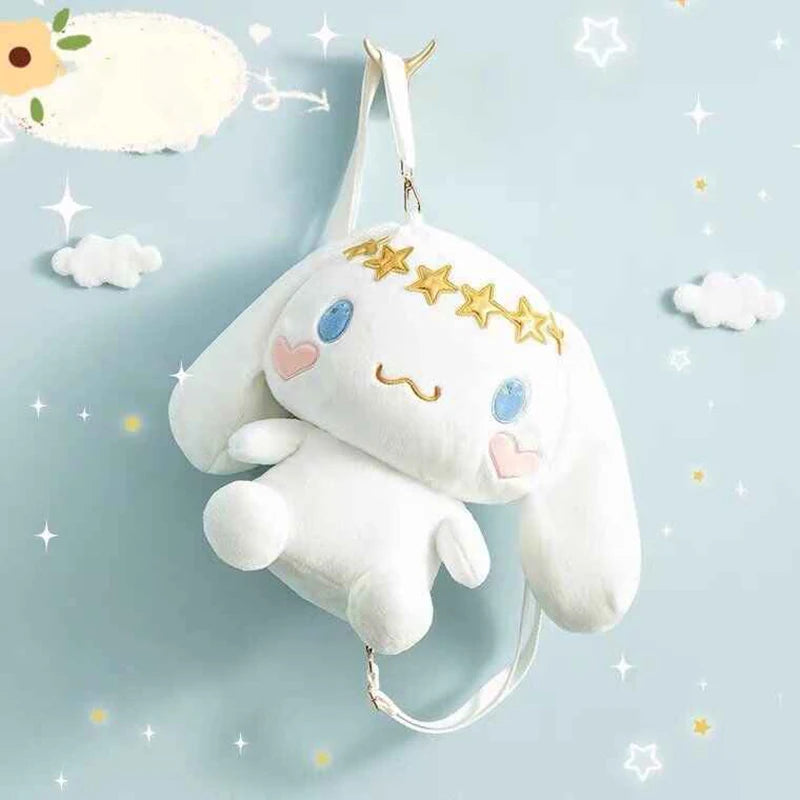 Kawaii Cinnamoroll & Melody Plush Backpack - Adorable Sanrio Bag