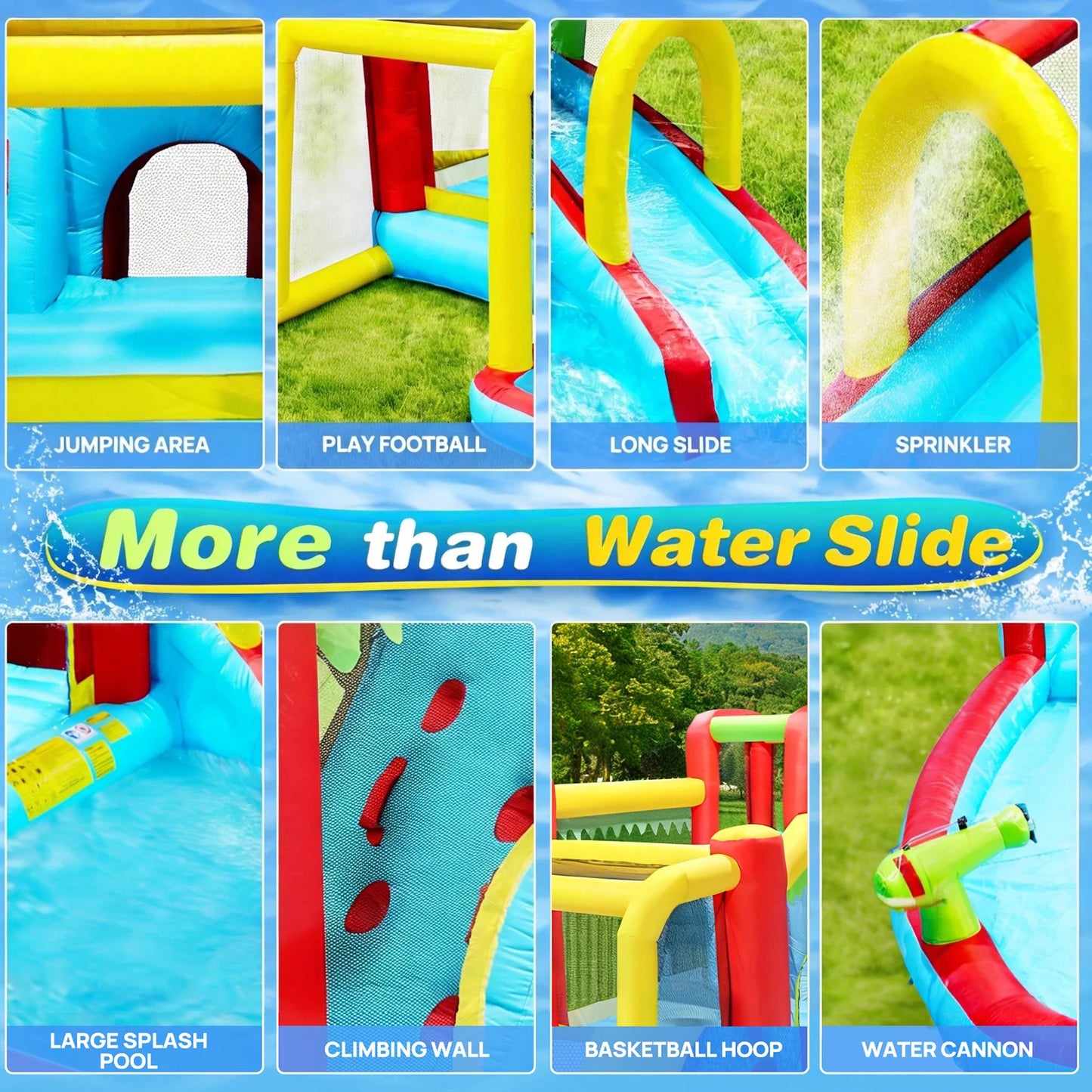 Inflatable Water Slide Park Bounce House for Backyard Fun