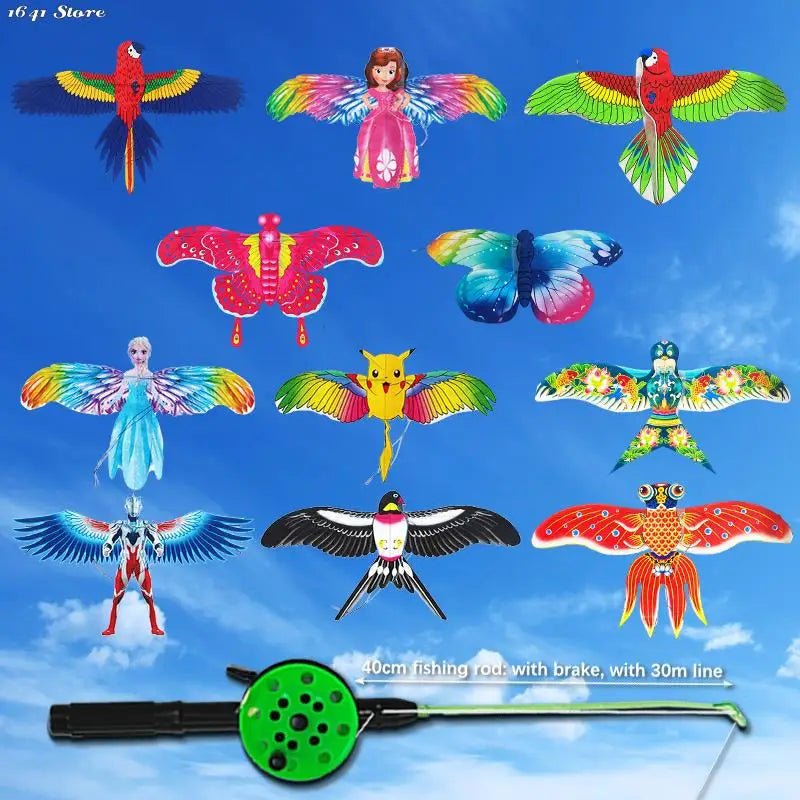 Colorful  Kite Set for Children with Butterfly and Eagle Design