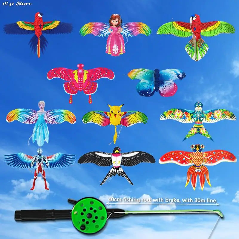 Colorful  Kite Set for Children with Butterfly and Eagle Design - ToylandEU