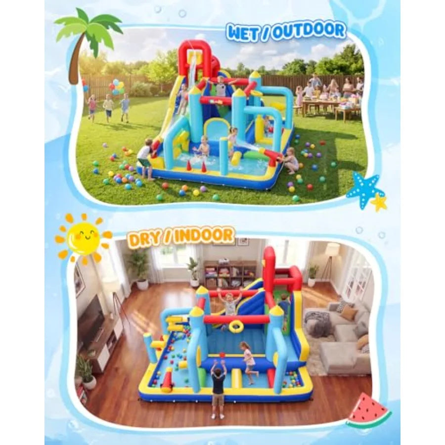 16 In 1 Water Slide Bounce House Backyard Fun Deluxe