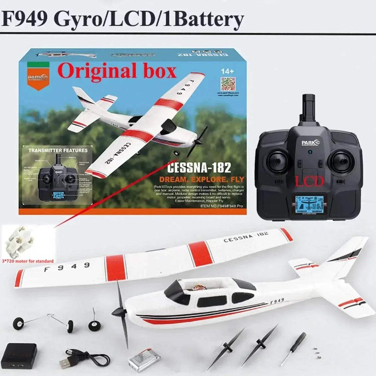 WLtoys 2.4G F949 LCD Version RC Airplane Cessna 182 RTF - ToylandEU
