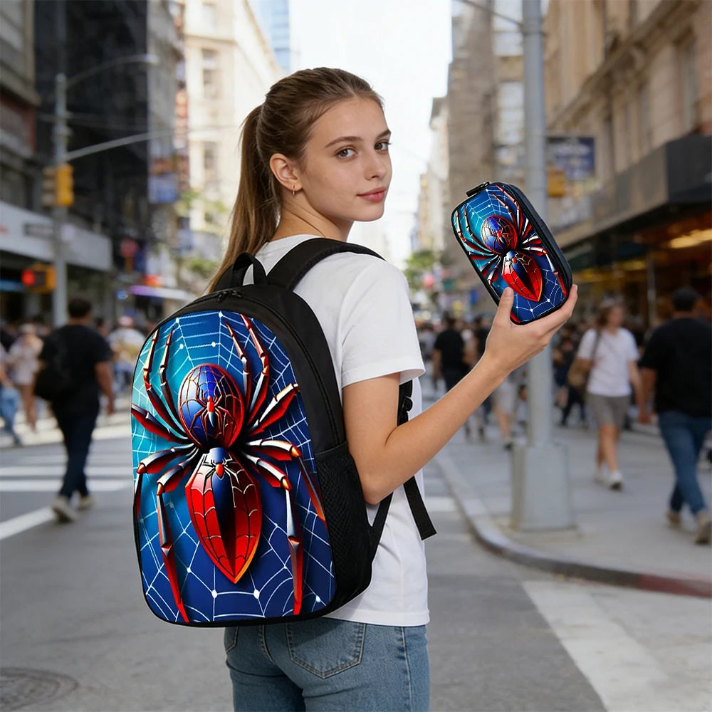 Backpack Set | Spider Print Design | Polyester Softback | 1pc-5pc
