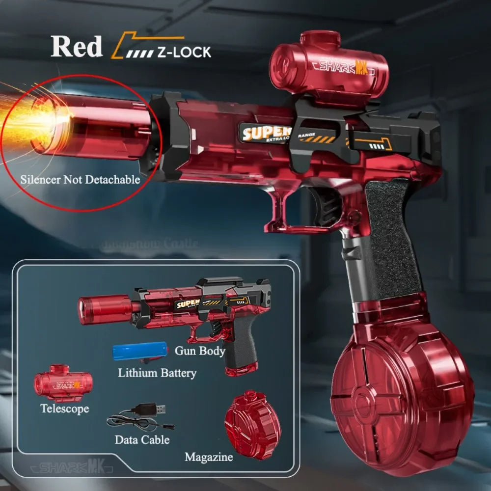 Electric Water Gun | LED Light Recoil | Long Range Blaster