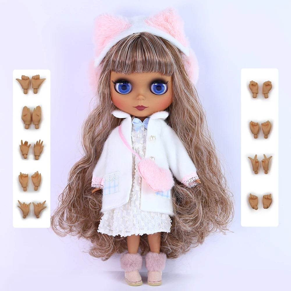 ICY DBS Blyth Doll 1/6 Joint 30cm Black Skin Matte Face Fashion Set Doll BJD Toy Gift - ToylandEU