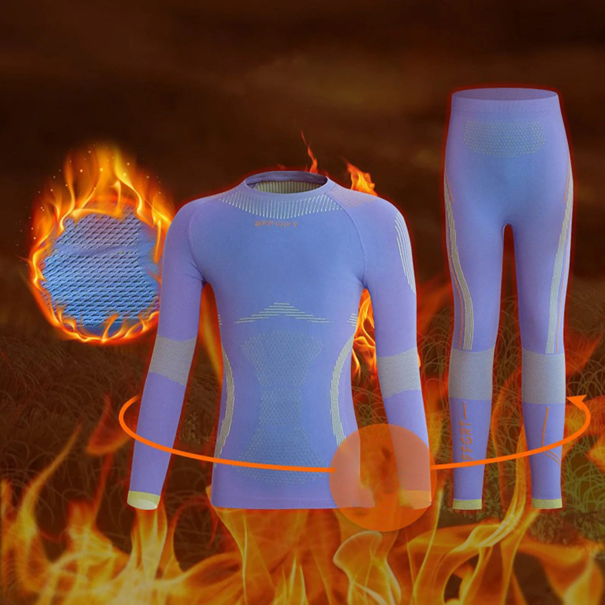 Kids Thermal Underwear Set | Quick Dry Compression | O Neck Cut | Youth 14+