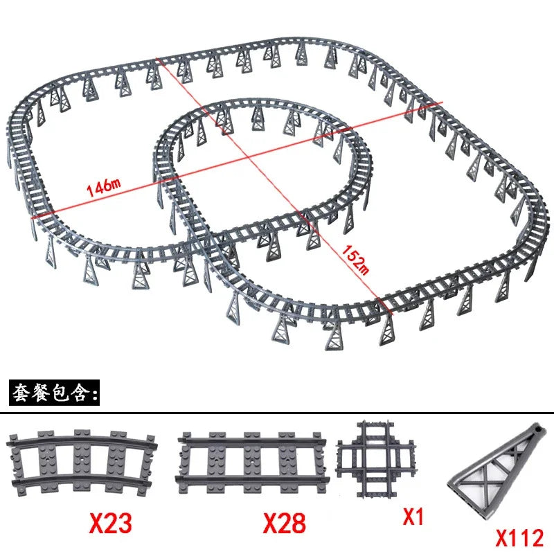 Train Track Building Blocks | Compatible With LEGO | Bridge Cross Track | Cross Track Set