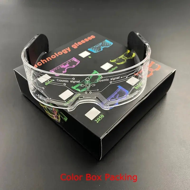 Cool Cyberpunk Visor Glasses LED light up Glasses Luminous futuristic glasses Rave Outfit for Festival Season Party props - ToylandEU