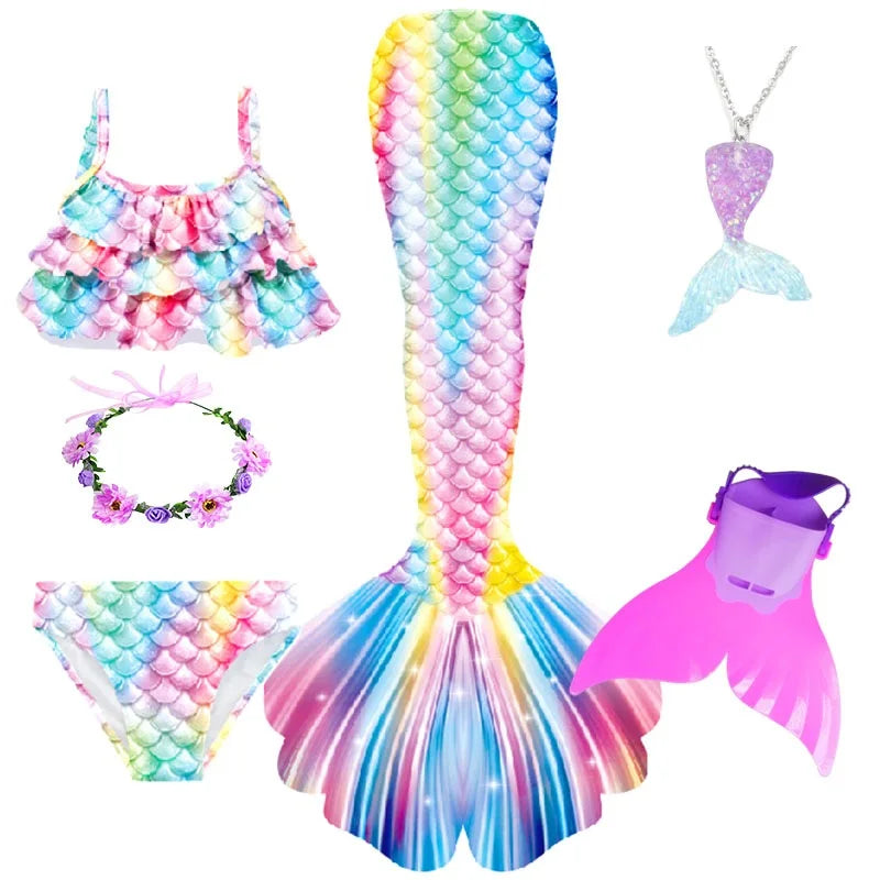 Mermaid Costume Set | Polyester Swimsuit | Women | One Size