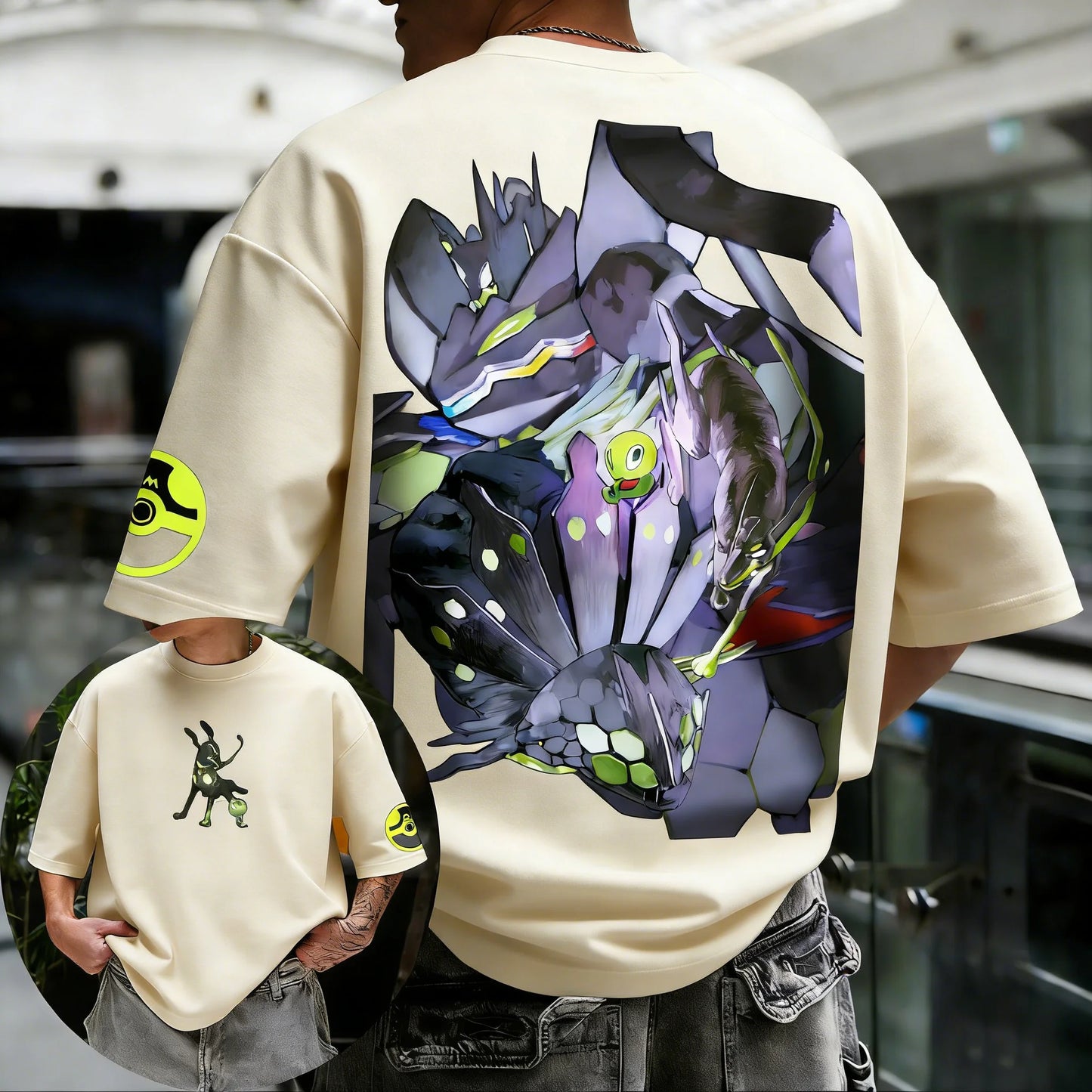 Pokemon T-Shirt | Fusion Print Gengar Koffing | 100% Cotton | Oversized