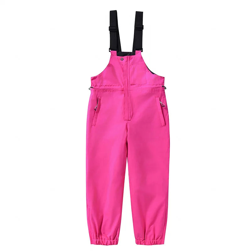 Kids Ski Bib Pants | Waterproof Windproof | Thickened Warm Lining | Youth