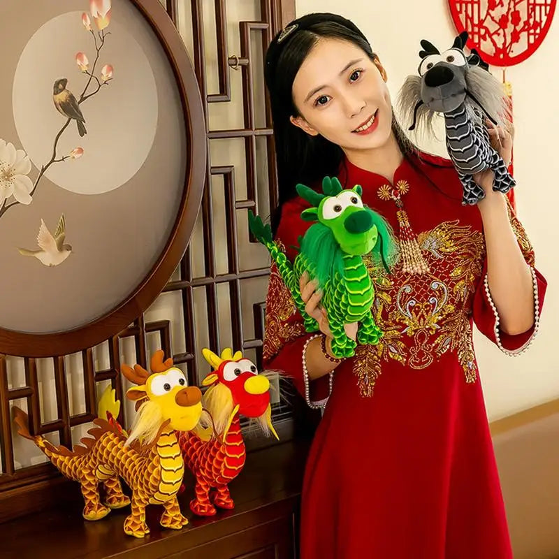 Dragon Stuffed Animal Chinese Dragon Plush Mascot Doll Year Of The - ToylandEU