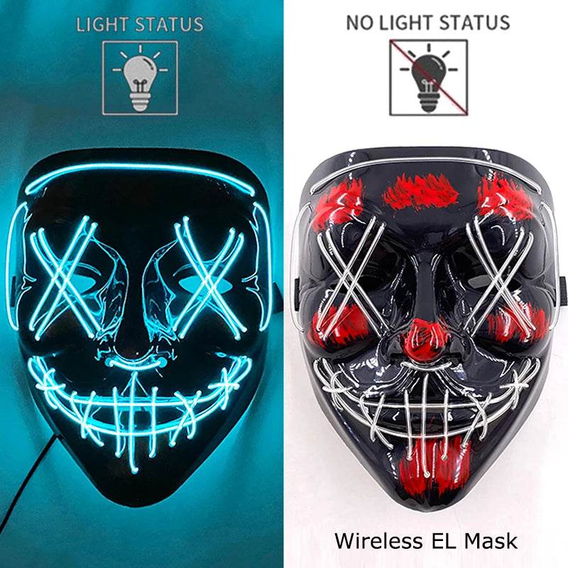 Premium LED Mask Purge Neon Glow For Halloween Cosplay - ToylandEU